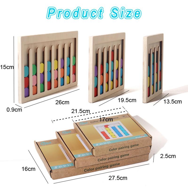 Children Color Matching Board Montessori Toy Color Sorting Logical Thinking Training Game Early Educational Wooden Toys for Kids