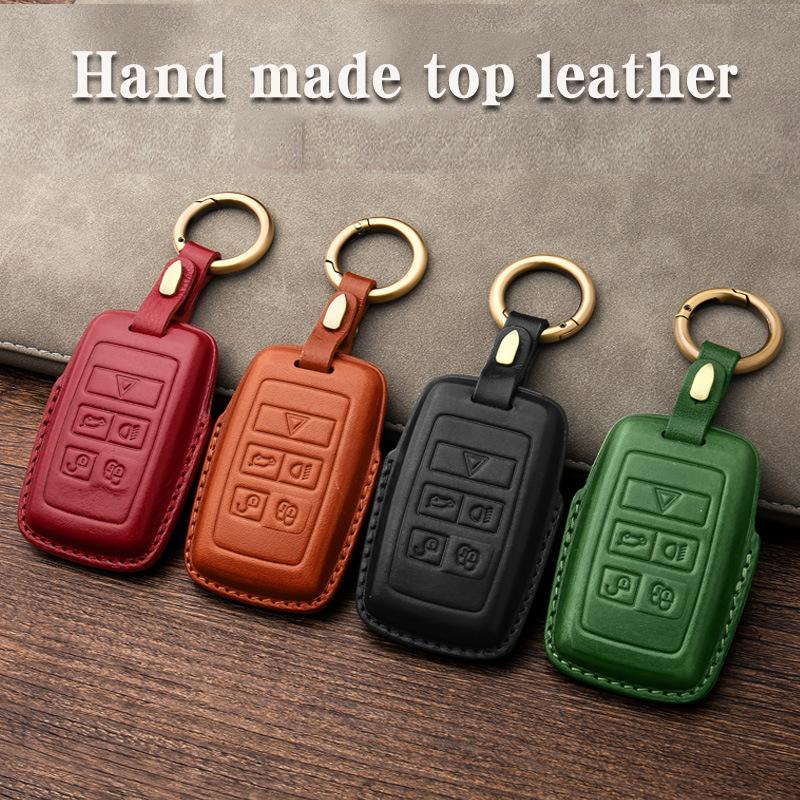 Hight Quality Top Layer Leather Key Case Cover Protective Shell for Land Rover FREELANDER DISCOVERY RANGE ROVER Range Evoque