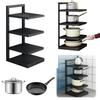 Pots and Pans Organizer Adjustable Layer Height Heavy Duty Pan Organizer Metal Pots Pans Holder for Dutch Oven Cast-iron Pan