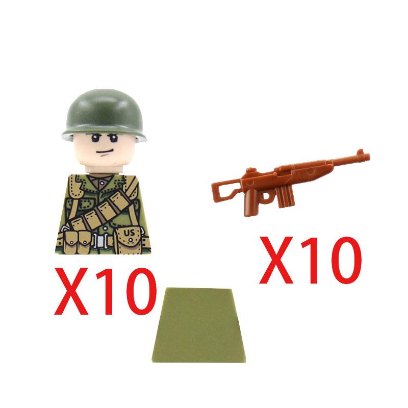 Military Soldier Building Block Figure British US Snow Camouflage Troop MP40 M1A1 Motorcycle Accessories Toys Gift Brick Z02