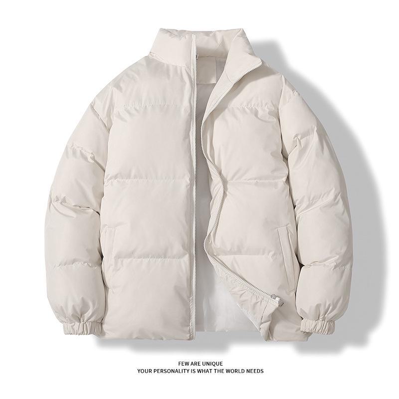 Herren Wintermantel aus Baumwolle: Einfarbig, trendiger koreanischer Stil, Hongkong-Mode, dicke, kurze Pufferjacke für hübsches Paar