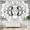 White Black Sun Moon Mandala Tapestry Wall Hanging Witchcraft Wall Tapestry Hippie Wall Carpets Dorm Decor Psychedelic Tapestry