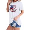 Frauen Casual Independence Day Druck Rundhals Lose Tops T-shirt Bluse
