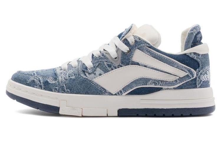 1807 X Li Ning Wave PRO Кеды для скейтборда Женские Низкие Синий Деним AECR066-2 36