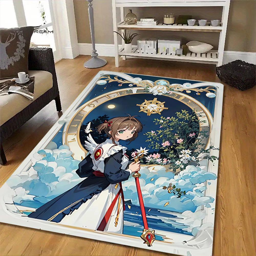Elegant Blue Floral Dress Decoration,Carpet,Living Room,Bedroom, Non-slip,Square rug