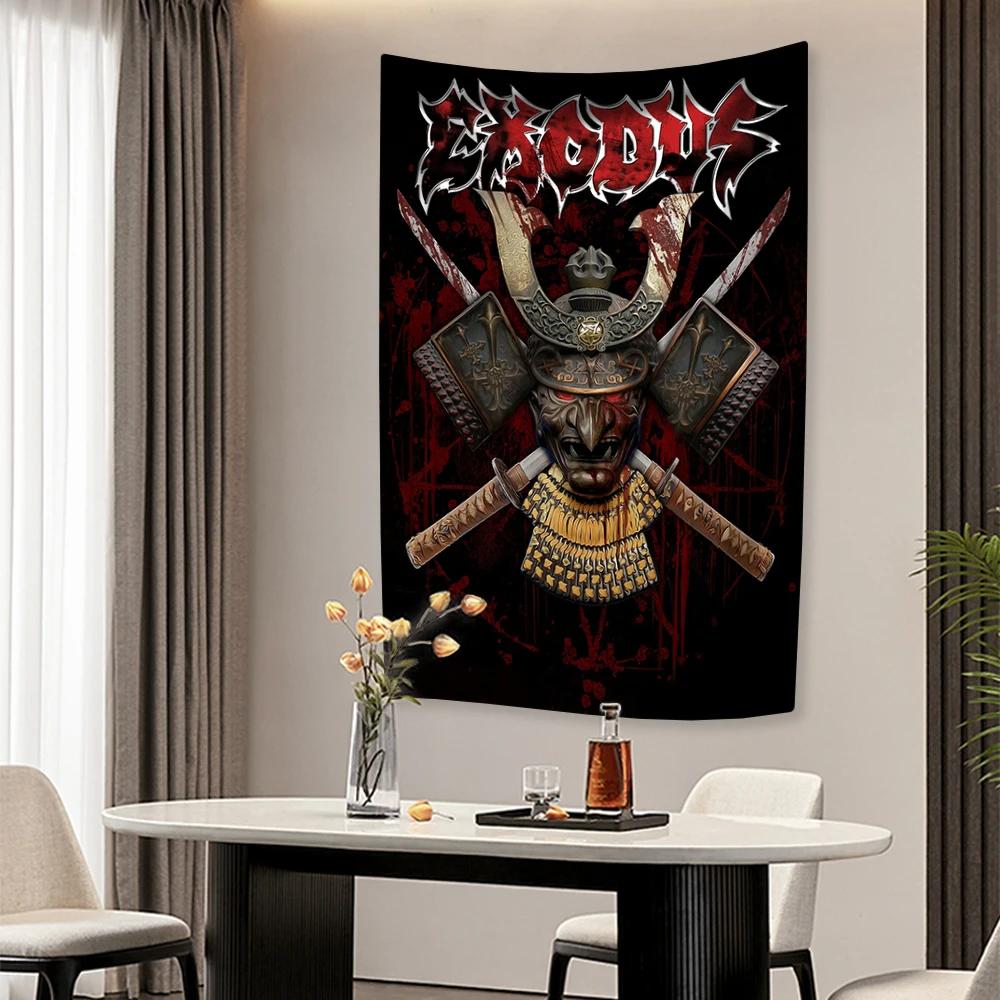 

Classic Rock Music Tapestry EExodus Metal Band Home Decor Bedroom Dorm Background Sofa Blanket Concert Decor Party Backdrop 74x94cm(29x37in)
