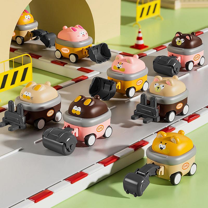 Mini Excavators Fun Construction Car Toys Educational Children Cognitive Interactive Puzzle Toys Creative Excavator Toys