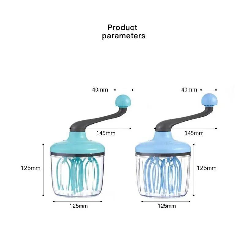 Semi-automatic Manual Whisk Ergonomic Labor-Saving Handle Egg White Cream Cake Hand Crank Mixer Household Kitchen Tools