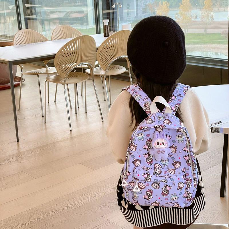 Children School Bag Cartoon Cute Labubu Backpack Large Capacity Children Backpack Kawaii Casual Backpack Birthday Gifts