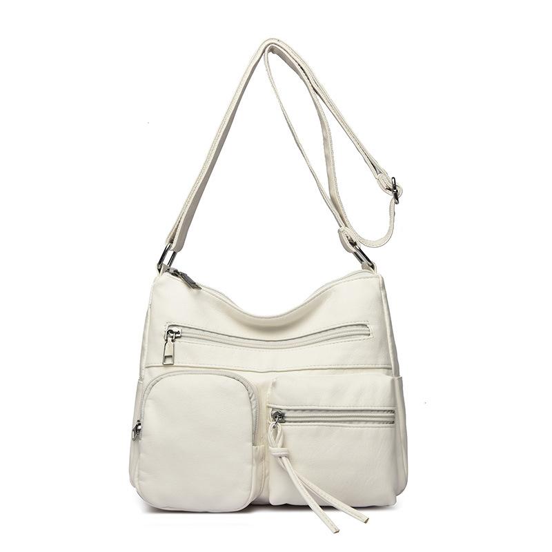 

Новая женская сумка ретро мода потертая мягкая кожа на плечо трендовая многокарманная вместительная сумка-мессенджер