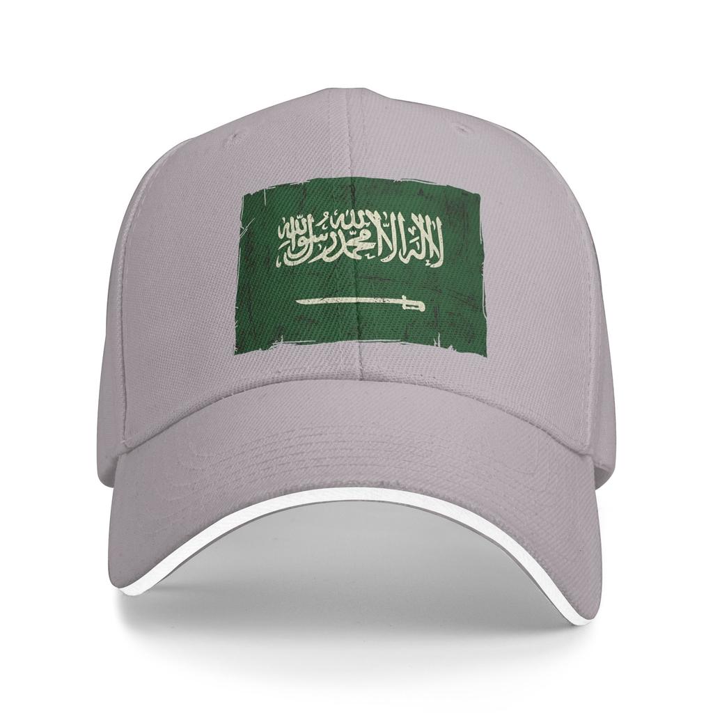 Vintage Saudi-Arabien Flagge Lässige Baseballkappe Jagd Camping Trucker-Hut Sommer Sonnenschutz Baseballkappen