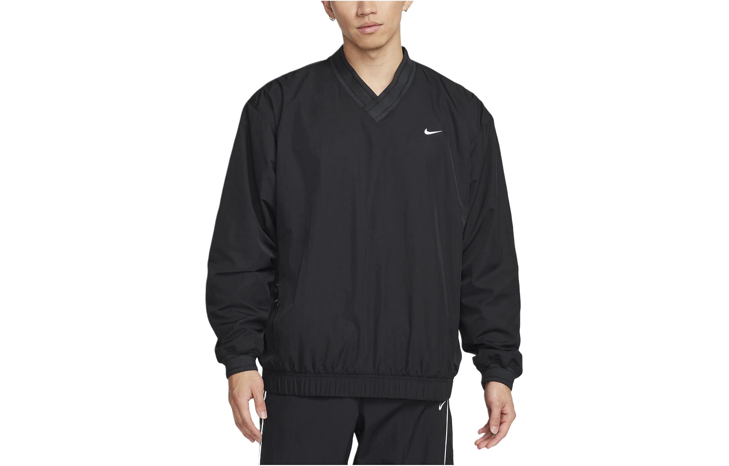 Nike Sweatshirts Men s Black V Neck Moderate Regular FQ1639-010 M