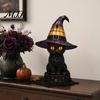 Seasonal Home Lighting Halloween Witch Cat Night Light, Resin Table Lamp with Warm Vintage Style Glow, Gothic Decor for Bedroom Shelf, Spooky