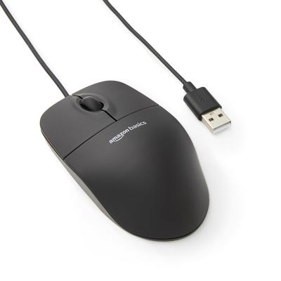 AmazonBasics Mouse USB Wired Black