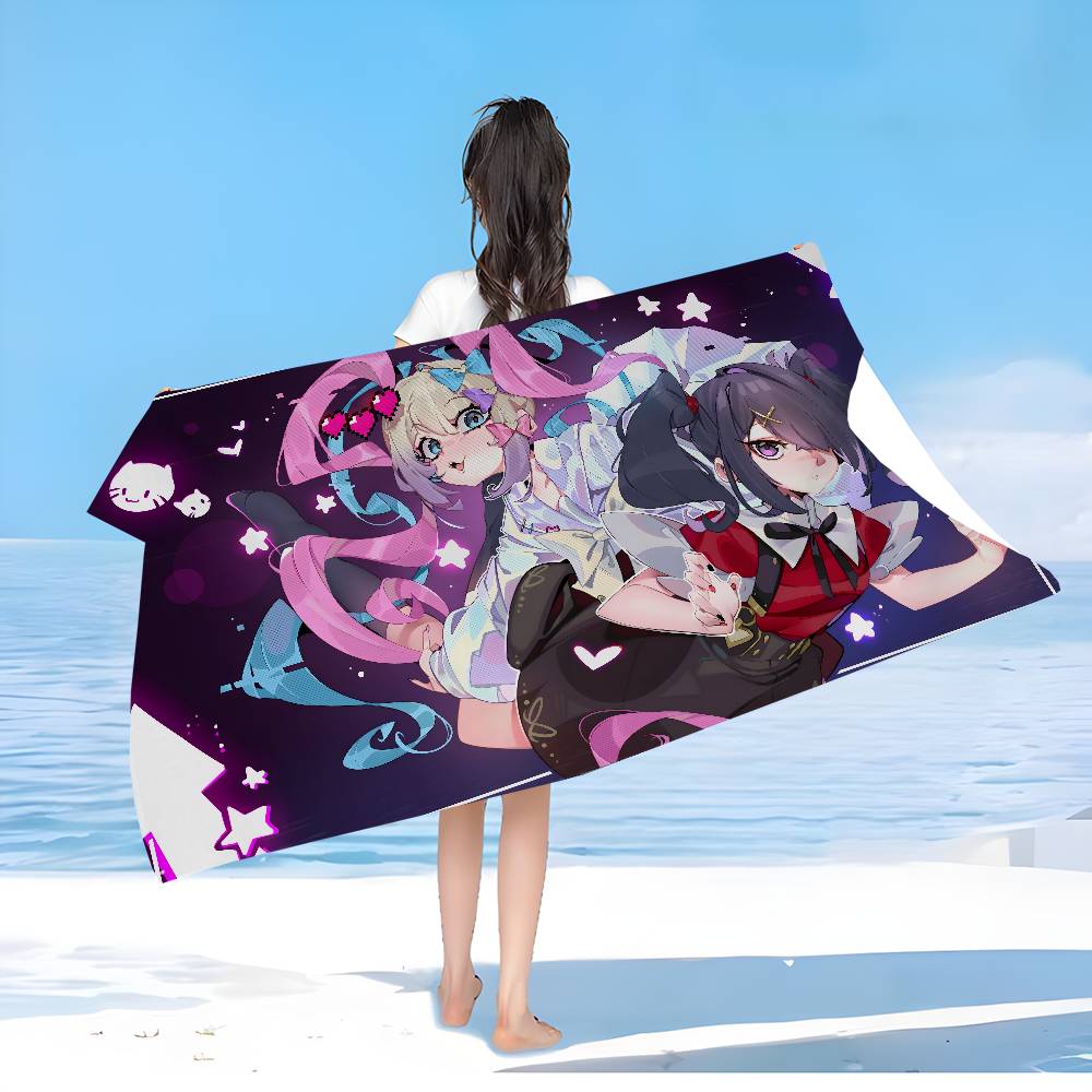 Needy Girl Overdose Bath Towel Microfiber Soft Water Absorbing Breathable For Girl Kids Decorative Cartoon Beach Towel