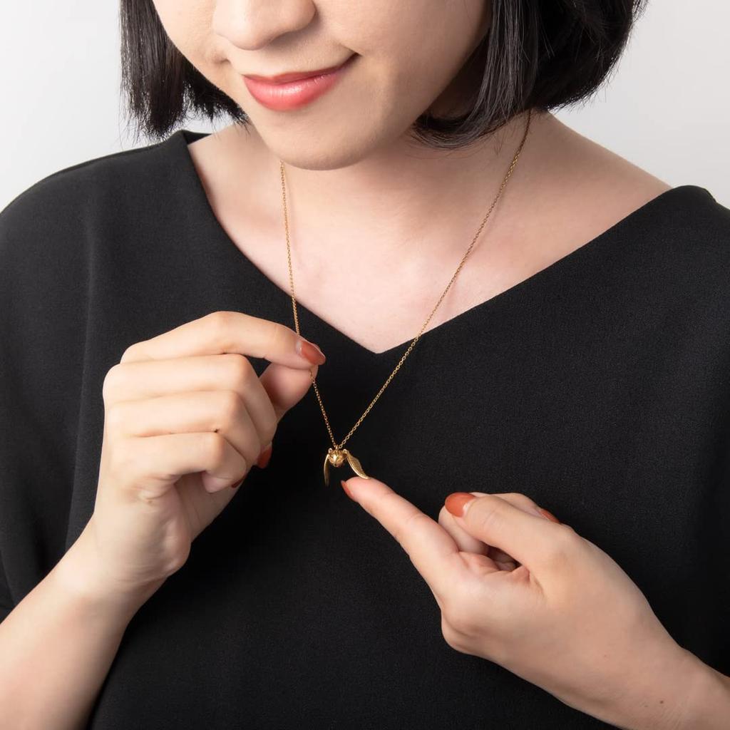 Harry Potter Goods Necklace Gold Snitch Necklace Silver Gold Accessories Jewelry Present Gift [U-Treasure] (Yellow Coating) Women's