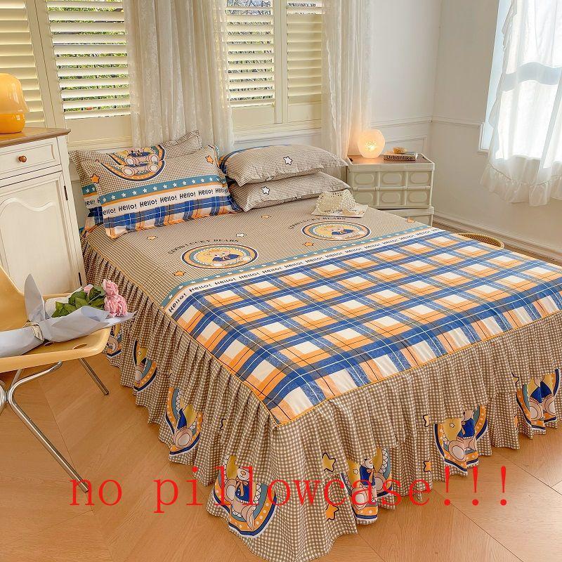 Korean Fashion Bed Skirt Washable Non-slip Single Double Bedding Luxury Modern Skin-friendly Soft Bedspread King Queen Size Home