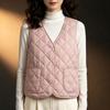 Women's 2025 Collarless Cotton Vest - Autumn/Winter Large Size Round Neck Waistcoat