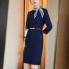 Elegant Seven-Sleeve Professional Work Dress