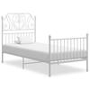 Vidaxl Bed Frame, White, Metal, 100 X 200 Cm