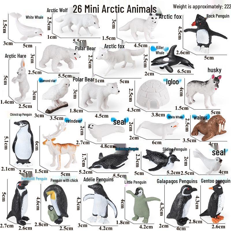 Polartier Tier Modell Spielzeug Set: Eisbär & Pinguin