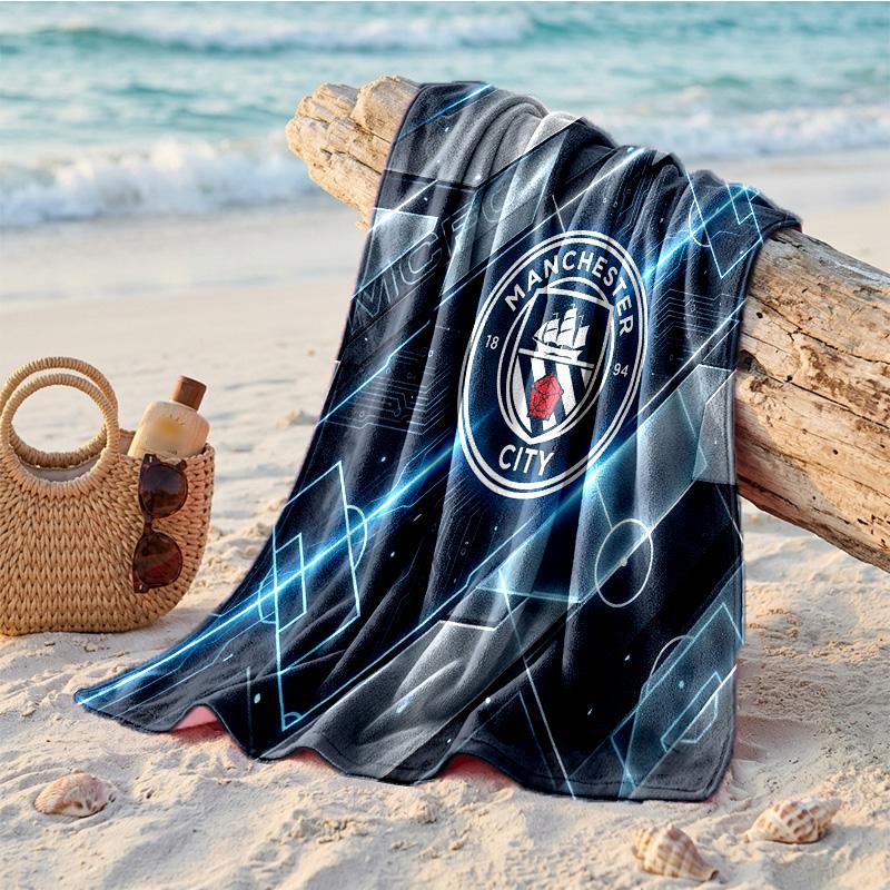 Asciugamano da Spiaggia in Microfibra con Stampa Manchester City Asciugatura Rapida Assorbente Grande Asciugamano per Spiaggia Nuoto Viaggio