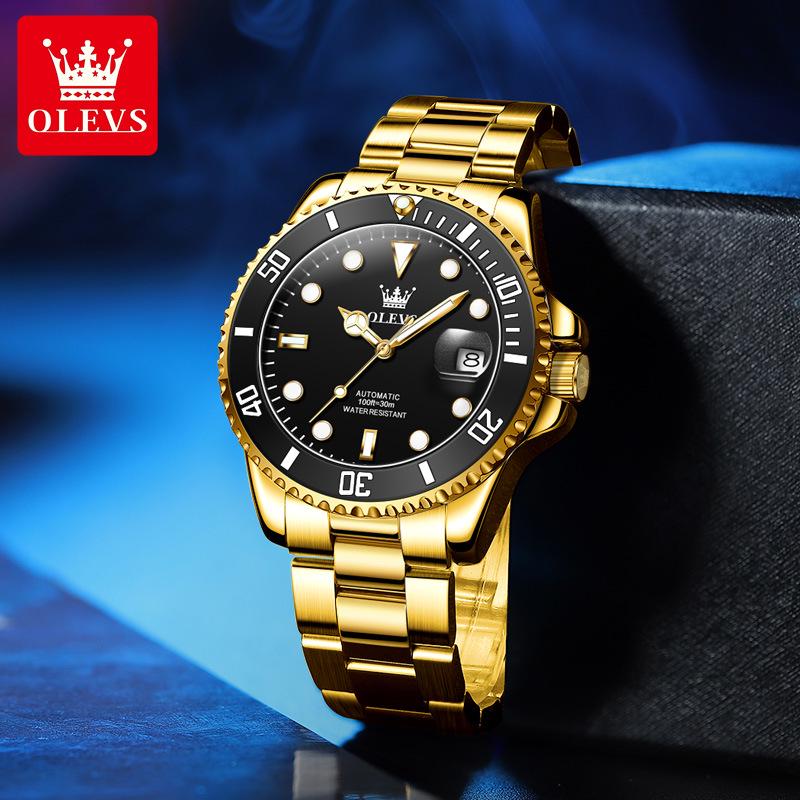 Oliss Green Water Ghost Automatische Leuchtende Wasserdichte Herrenuhr