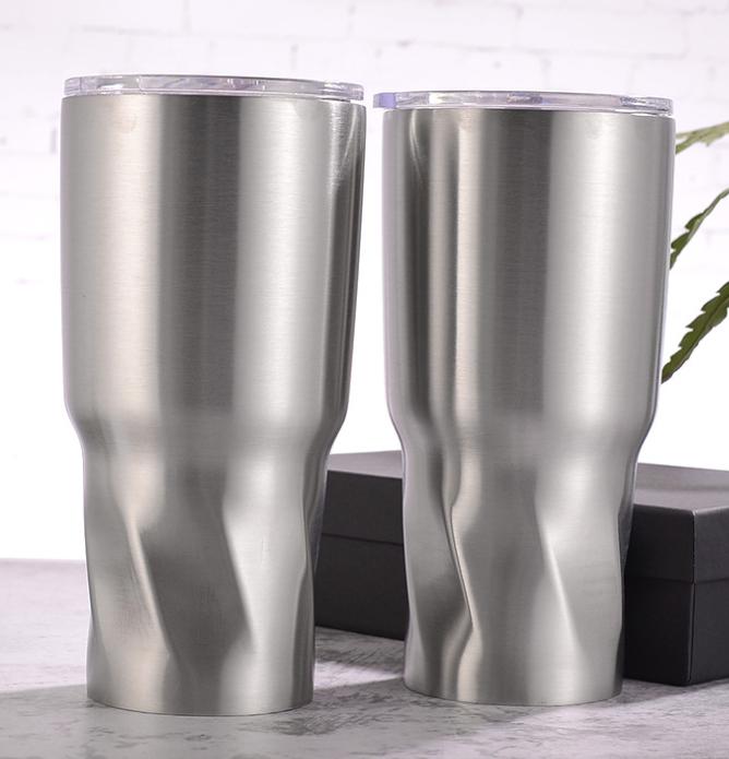 Hot Sell Factory Direct Sale 30oz Twisted Design Stainless Steel Thermal Mug Coffee Tumbler Cups 30ooz серый