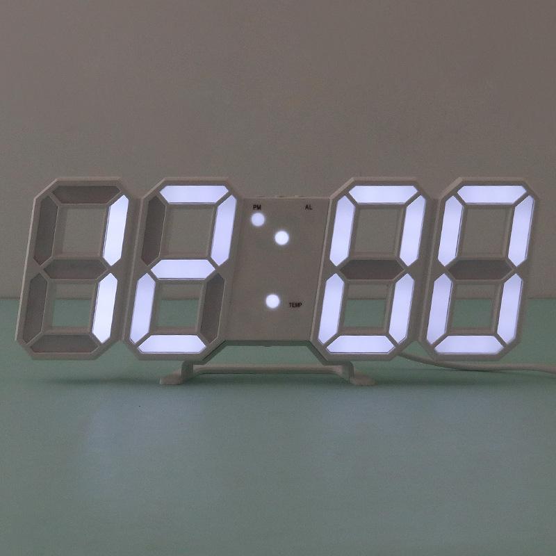 3D Digital Alarm Clock USB Plugged In Student Electronic Alarm Clock Multifunctional Night Light Clock Home Decoration Ornament