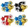 6pcs Boys Football Trophy Helium Balloons Birthday Party Decorations Children's Gifts 32inch Green Blue Red Digit Number Balloon