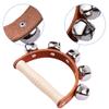 Handbell Hand Bells with 5pcs Jingle Bells Wood Handle Musical Instrument Toy for Music Class