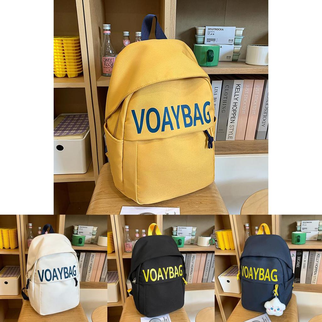 Nylon College Student Backpack With Letter Print Design And Comfort For Daily Use