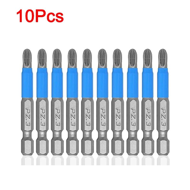 6/10Pcs Magnetic Screwdriver Bit Set Anti Slip Electric Drill Screw Driver Head Kit Impact Hand Tool PH1/PH2/PH3/PZ1/PZ2/PZ3
