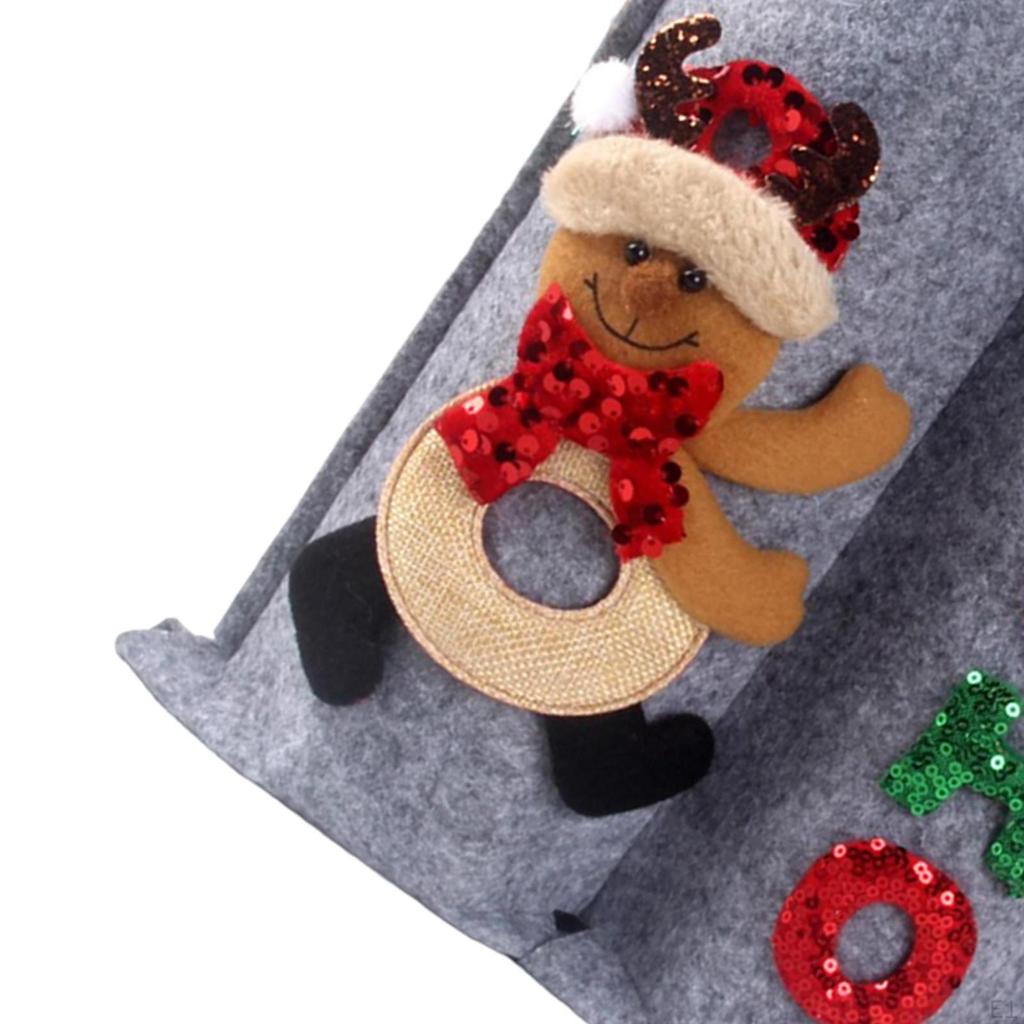 Christmas Wine Bottle Bag Carrier Holding 2 Bottles Grey Handbag Holder Xmas Decorative Drink for