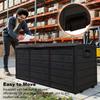 75 Gallon Large Outdoor Deck Box with Lockable Lid & Heavy-Duty Hinged Door - White/Green Heavy-Duty Plastic Storage Container,