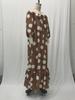 European American Style Off Shoulder Polka Dot Bohemian Maxi Dress