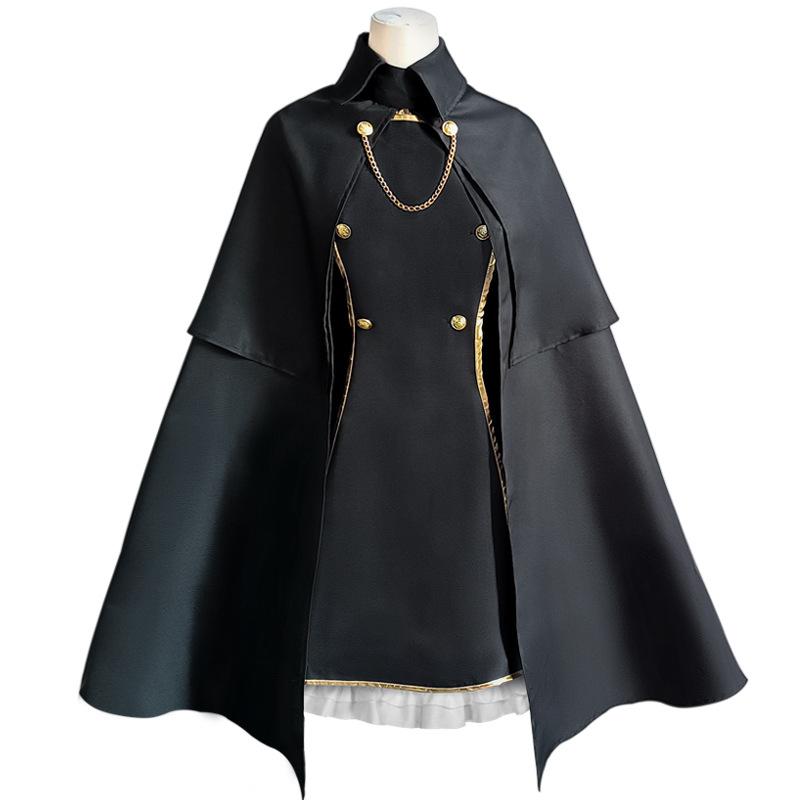 Anime My Dress-Up Darling Cosplay Inui Sajuna Hat Wig Full Set Black Dress Coat Women Uniforms Halloween Carnival Costumes
