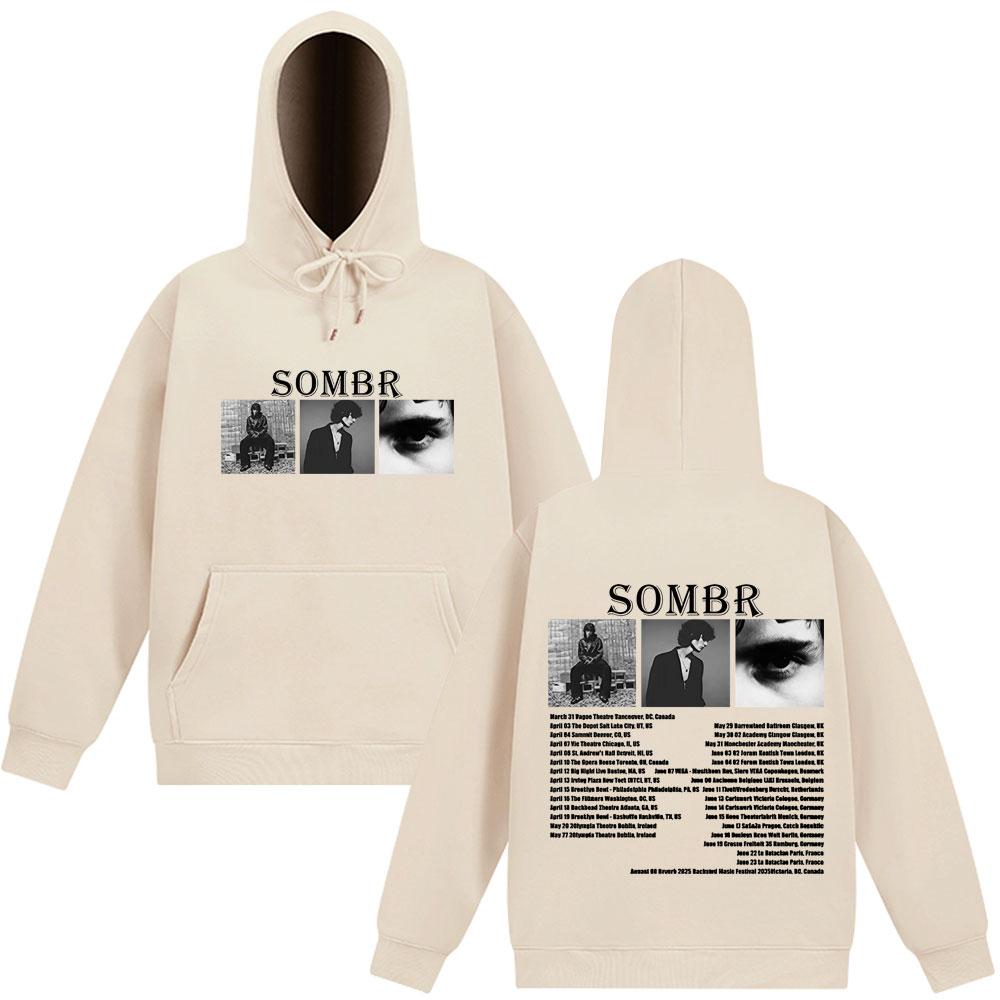 Sombr Merch Live 2025 Tour Hoodie Herren Damen Mode Pullover Langärmlig Locker Lässig Übergroß Hip-Hop Sportbekleidung Streetwear