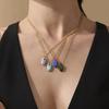 Morandi Color Oval Enamel Drop Pendant Necklace, Simple & Elegant Clavicle Layer, Stainless Steel Chain, Non-Fading.