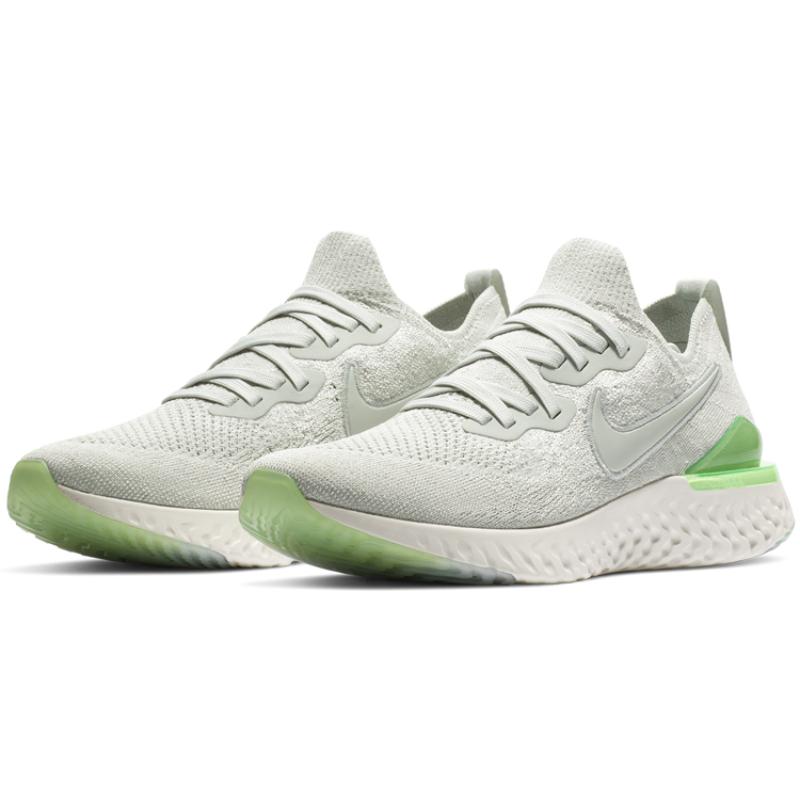 Nike Epic React Flyknit 2 Light Silver Lime Blast Women's Sneakers BQ8927-005