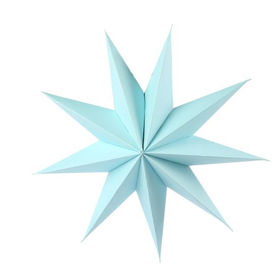 

30cm Nine-pointed Star Paper Kid Room Hanging New Year Party Ornament Decor світло-синій колір