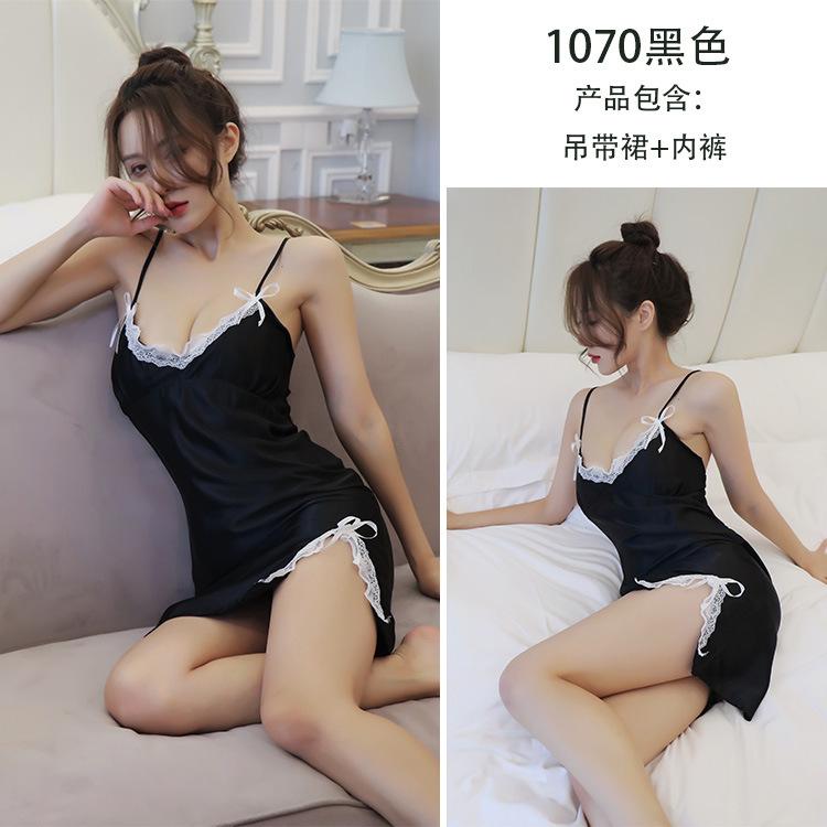 Sex underwear, pajamas, women's lace suspender skirt, plus chest pads, homewear.