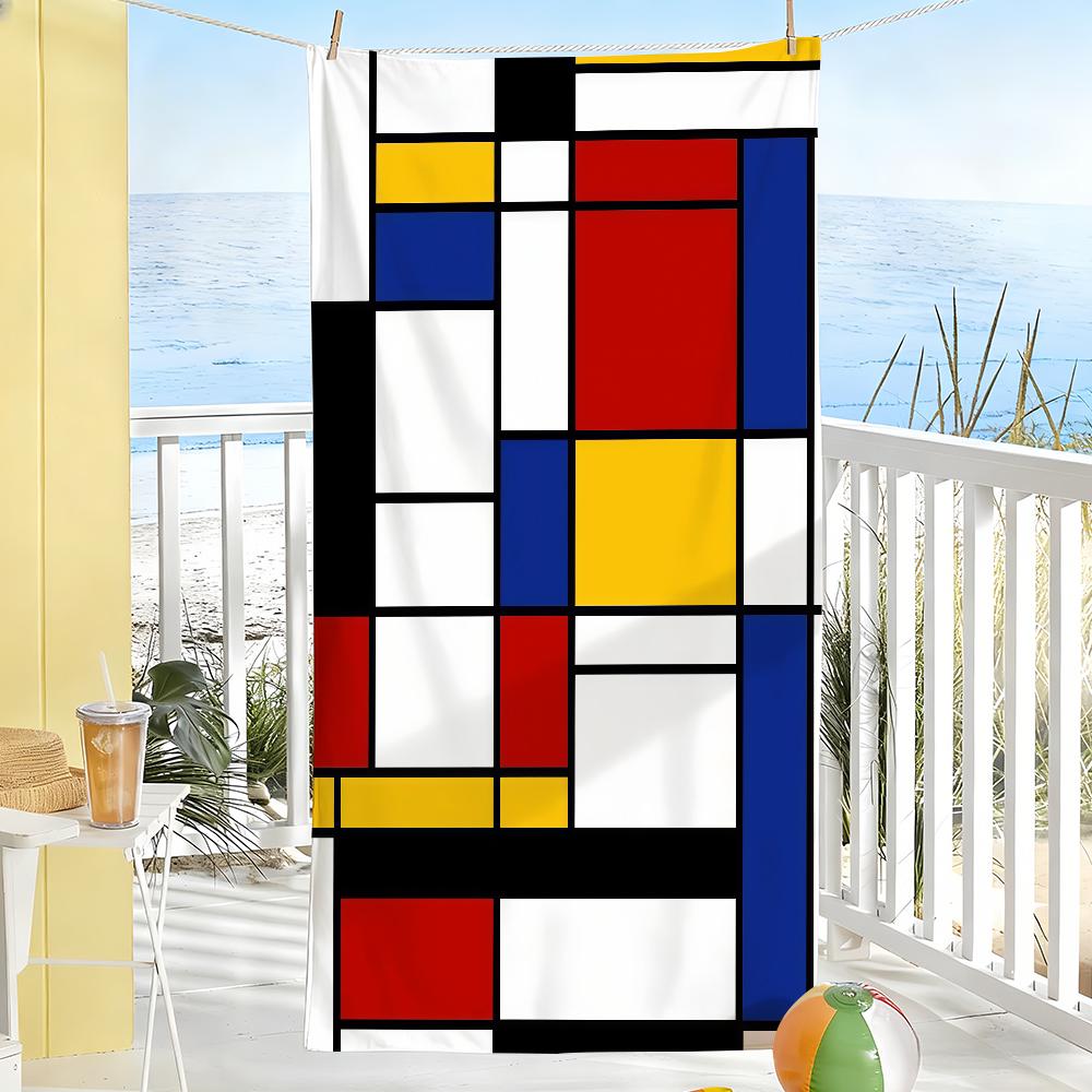 Fashion print P-Piet M-Mondrian Towel Drying Bath Towel Applicable To Light Swimming Camping Yoga Beach Out