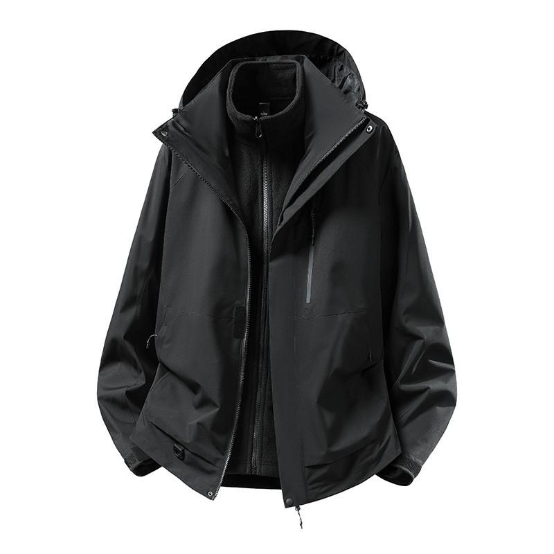 Men Women 3-in-1 Waterproof Windproof Hiking Jacket With Removable Fleece Liner Camping Fishing Mountaineering Winter
