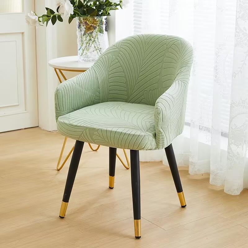 1pc Leaf Jacquard Solid Color Armchair Slipcovers Seat Covers Elastic Chairs Protector Living Room High Arm Dinning Chair Cover