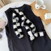 Design plush scarf striped thin strip scarf women's autumn and winter warm atmosphere decorative scarf