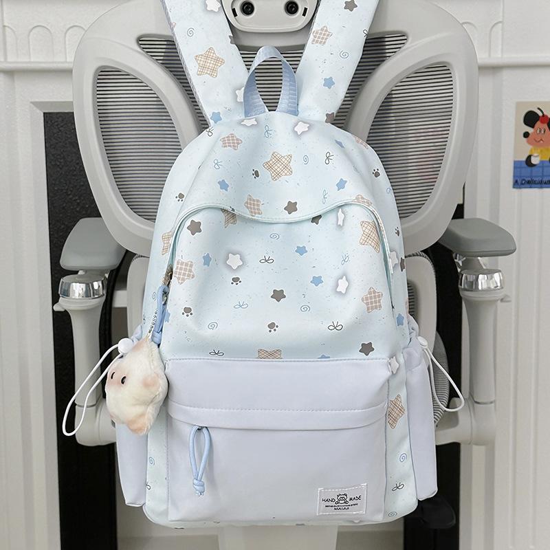 Schoolbag Korean schoolbag Junior high school girls ins fresh casual high value backpack High school students large capacity lightweight backpack