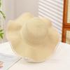 New straw hat women's summer beach hat seaside vacation visor sun protection versatile wave straw hat factory