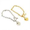 2023 Cross-Border American Vintage New Double Heart OT-Clasp Stainless Steel Natural Stone Couple Niche Design Bracelet