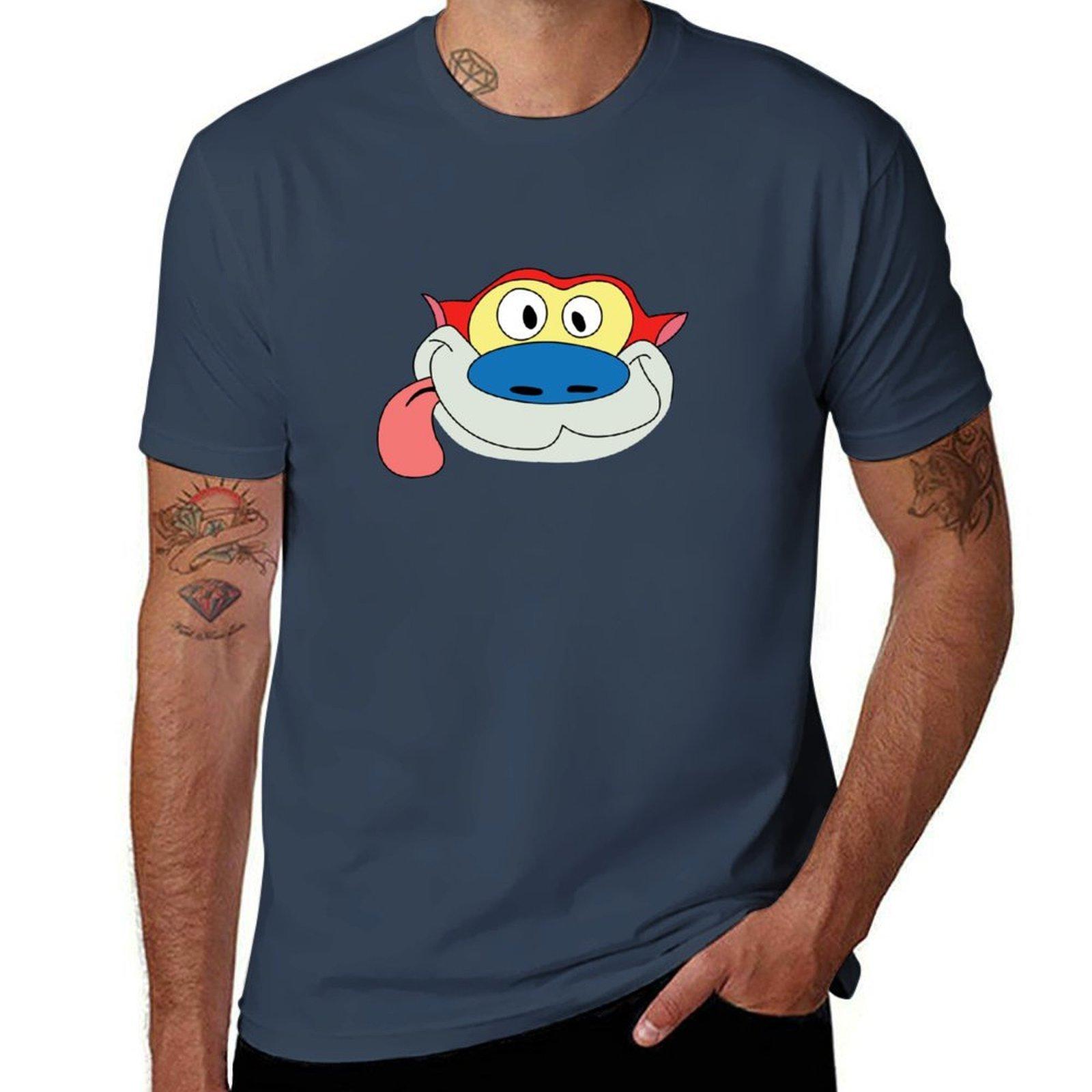 Stimpys head TShirt NonShrink Basic Cotton TShirt S